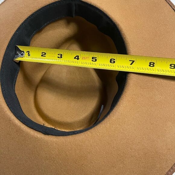 Ranchers 100% Wool Tan Felt Fedora Hat - Picture 8 of 10